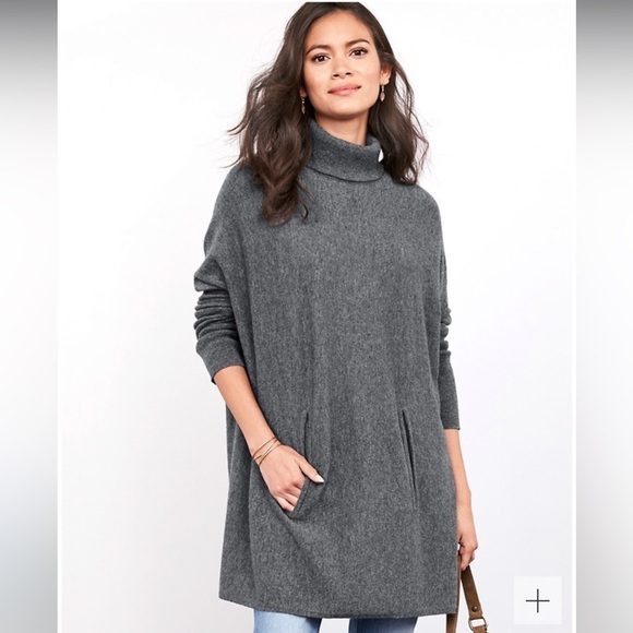 Garnet Hill Oversized Turtleneck Sweater size XS cashmere and wool blend - Picture 1 of 6